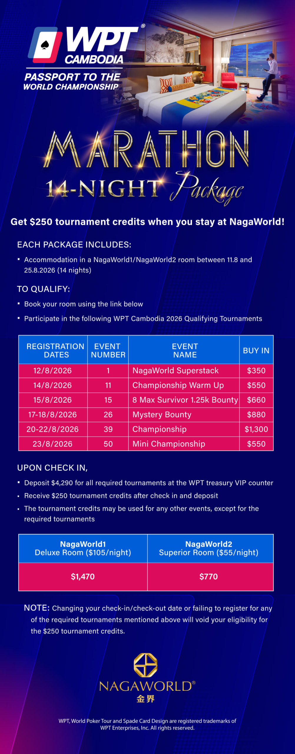 WPT Marathon Package at NagaWorld